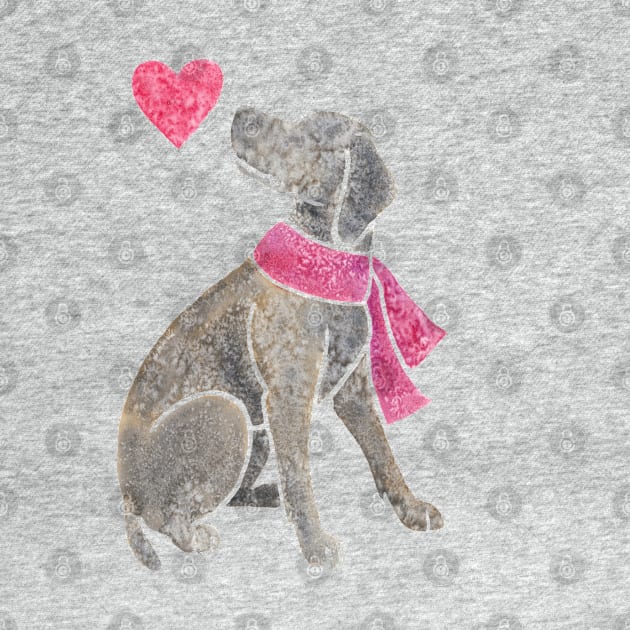 Watercolour Weimaraner by animalartbyjess